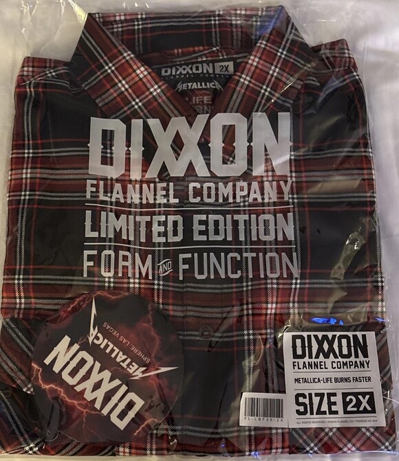 Other - DIXXON Flannel x Metallica Life Burns Faster Men's 2XL Band Collab Button Up New